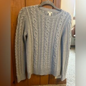 LL Bean gray cable knit sweater - women’s XS